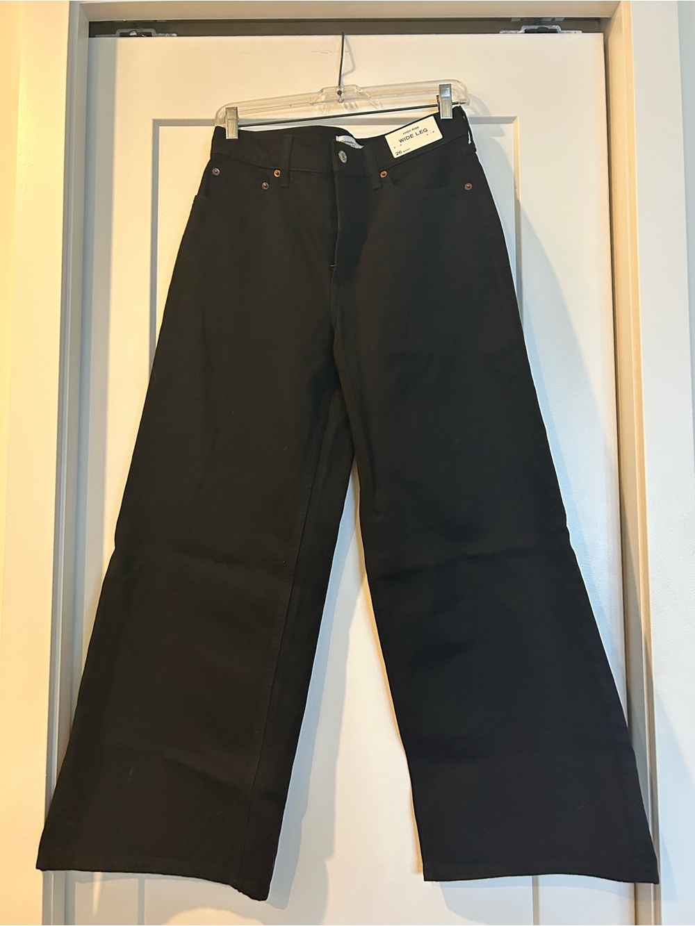Abercrombie & Fitch Black Wide-Leg Women's Jeans Short Length